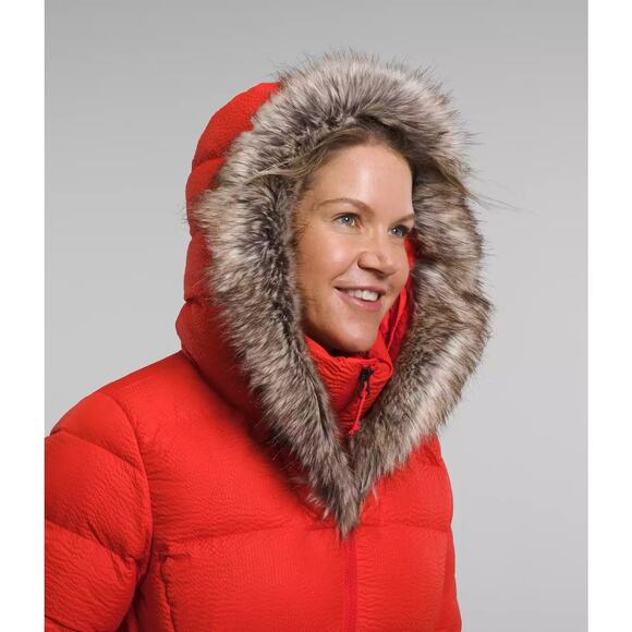 North Face TNF Dreamer Parkina 600 Down Winter Jacket Coat Red New sz medium - Picture 3 of 16
